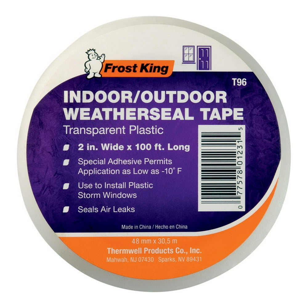Frost King T96H Plastic Weatherseal Tape In/Outdoor, 2in Wide x 100ft