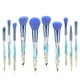 thumbnail image 1 of 10 In 1 Professional Premium Crystal Style Diamond Cut Handle Makeup Brushes With Holographic Makeup Bag (blue), 1 of 5