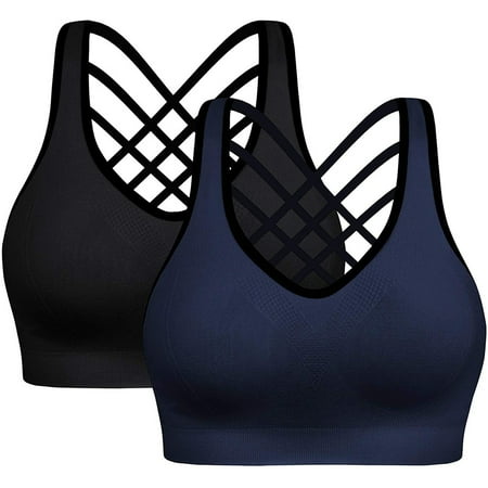 

Padded Strappy Sports Bras for Women - Activewear Tops for Yoga Running Fitness