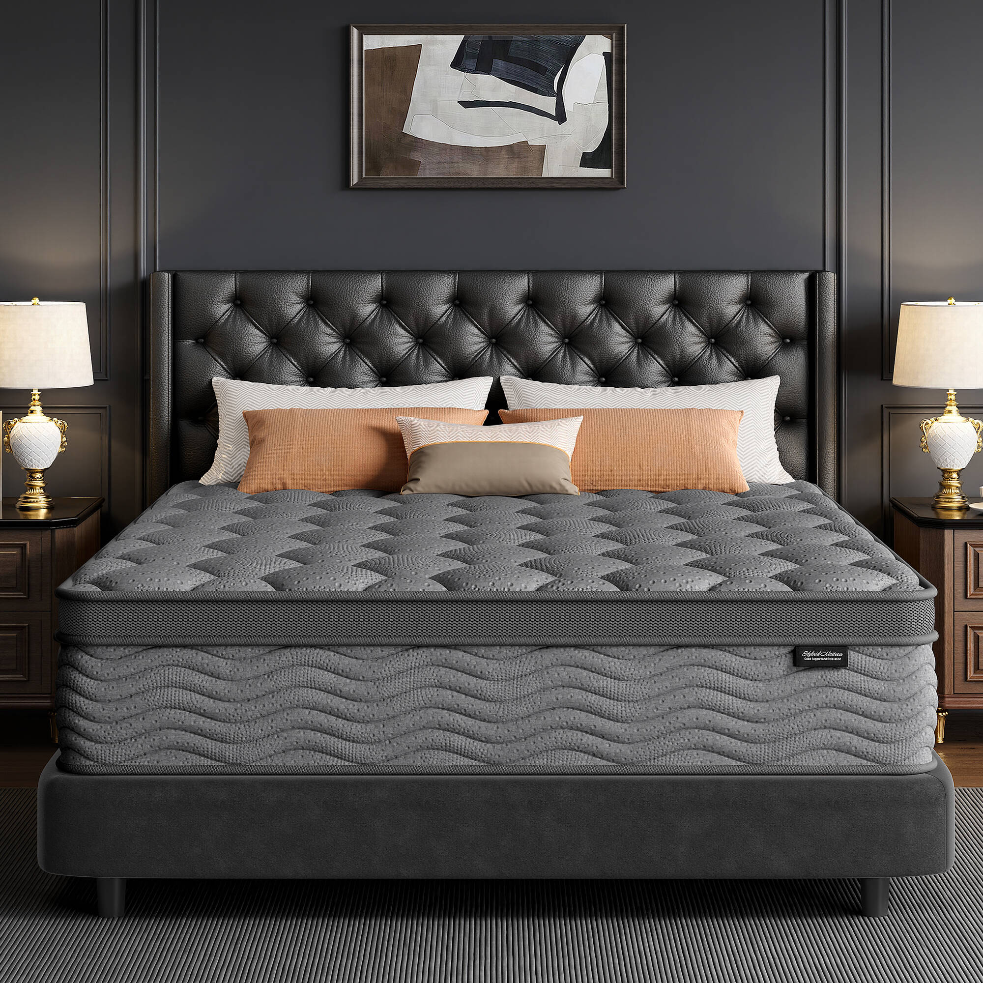 Madevos Queen Mattress 12 inch, Hybrid Mattress in a Box, Memory Foam and Individual Pocket Springs, Pressure Relief, Medium Firm