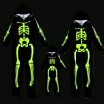 thumbnail image 3 of Esho Halloween Matching Family Pajamas Sets Glowing Skeleton Hooded Jumpsuits Holiday Pjs Sleepwear For Couple/Kid/Baby, 3 of 8