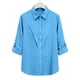 thumbnail image 5 of Camisas de Manga Larga para las Mujeres Botón de Solapa de Ajuste Suelto Delantero Blusa de Túnica de Imitación de Lino, Camisas de Manga Larga para las Mujeres Bajo Scrubs, 5 of 7