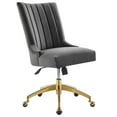 thumbnail image 3 of Regent Tufted Vegan Leather Office Chair Black White, 3 of 10
