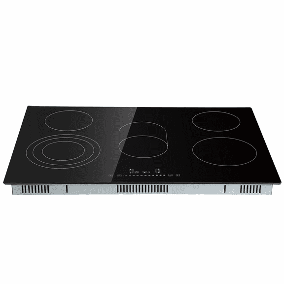 Electric Stove Top 30.3 x 20.5 inch, 5 Burner Radiant Cooktop, 240V Sensor Touch Control, Timer & Child Lock, 9 Power Levels for Boil, Fry, Simmer