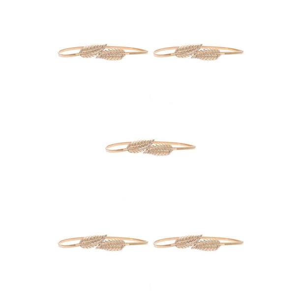 Banda de Cintura de Moda Qarigey Correas Estrechas Hojas de Metal Multicolor Oro
