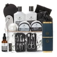 thumbnail image 1 of Cesta de regalo de baño para hombres y mujeres, 23 piezas, kit de spa casero de lujo de carbón para padre y madre, kit de spa en bolsa de cosméticos, regalo de cumpleaños para el día del padre para Na, 1 of 5