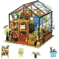 thumbnail image 1 of Kits de cocina para casa de muñecas en miniatura con luz, modelo de casa en miniatura de madera para hacer tú mismo, 1 of 7