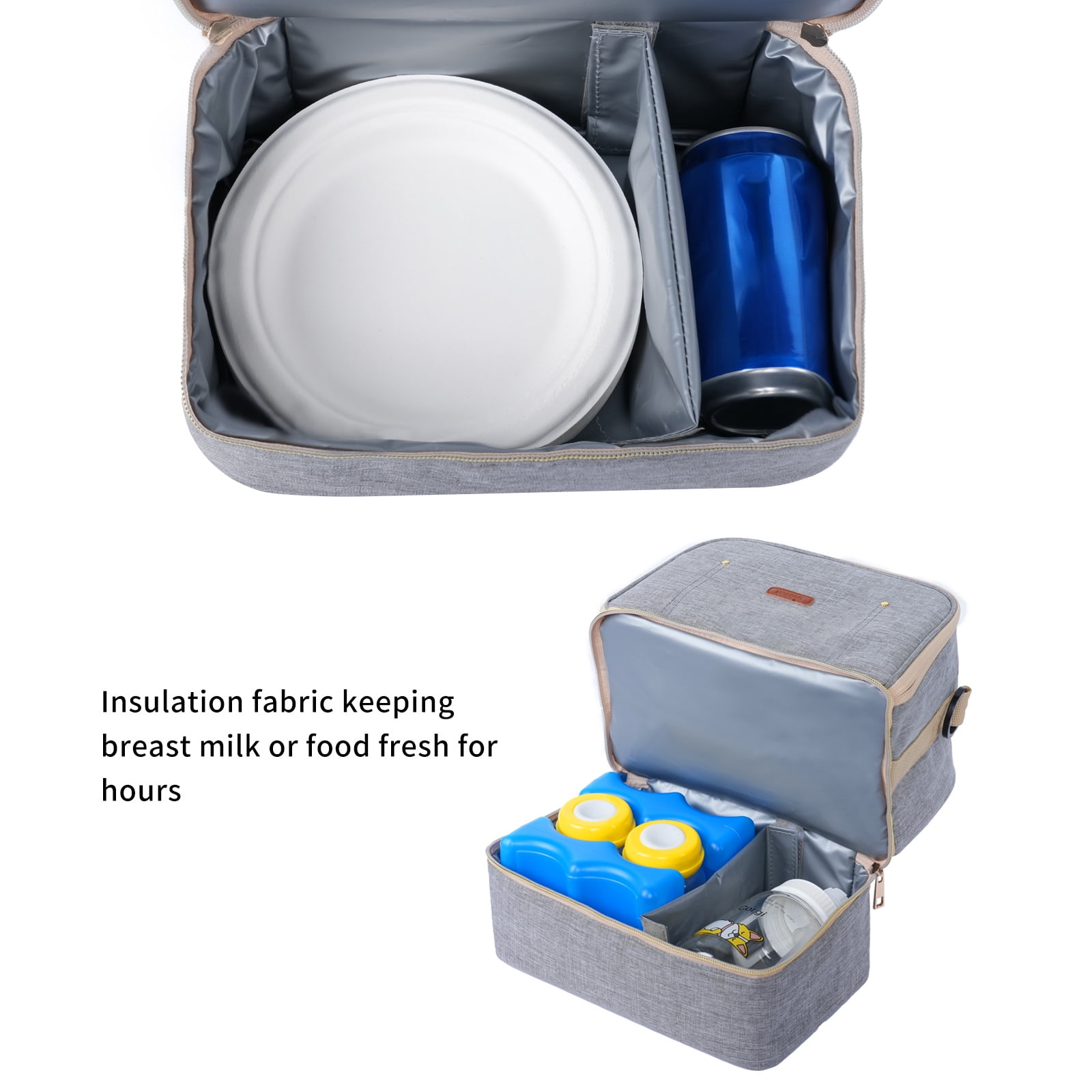 Breast Pump Bag Cooler Compartment for Breast Pump - Cooler and Moistureproof Bag Double Layer for Mother Breast Milk Pump Lunch Bag Outdoor Working