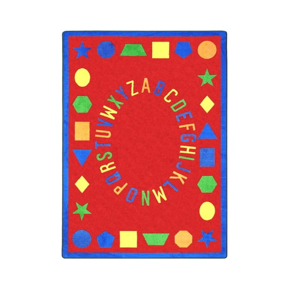 Kid Essentials Early Childhood First Lessons Rectangle 5'4" x 7'8" Red