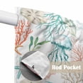 thumbnail image 4 of Teal Red Jellyfish Coastal Swag Valances for Windows, Kitchen Window Curtains Over Sink, Summer Beach Coral Starfish Nautical Window Treatment Curtains for Living Room/Bedroom 2 Panel Sets 36"x45", 4 of 8