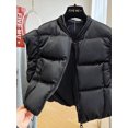 thumbnail image 4 of Chaleco Corto con cuello alto y bolsillos delanteros, Abrigo acolchado sin mangas con cremallera, ropa de abrigo, invierno y otoño, 2024, 4 of 5