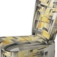 thumbnail image 4 of Designart "Intersecting Realities in Yellow and Grey II" Yellow Abstractions Upholstered Accent Chair - Modern Arm Chair For Bedroom, 4 of 7