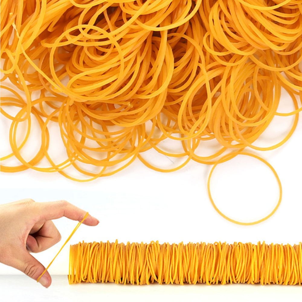100pcs/pack Rubber Bands for School Office Household Package Anti-Aging Rubber Ring Strong Elastic Yellow Color