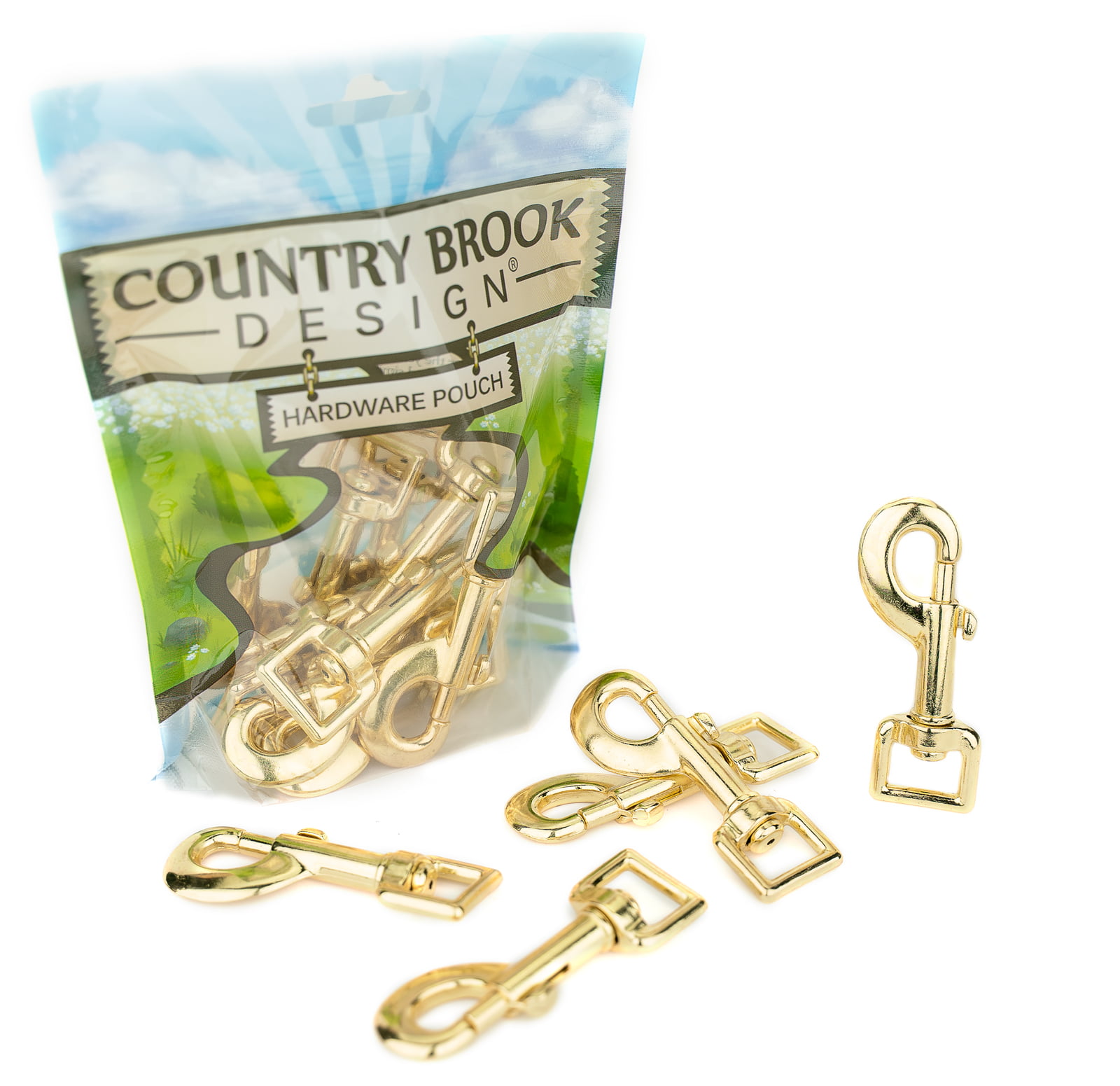 25 Country Brook Design® 3/4 Inch Brass Plated Heavy Swivel Snap Hooks 