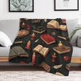 thumbnail image 5 of Vintage Books & Candles Pattern Blanket Throw Blankets Warm Cozy Lightweight Couch Blanket Stuff Gifts for Women Mom Teens, 5 of 6
