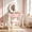 white-wing, variant on Guqiart Kids Makeup Vanity Set with Bow Pattern LED Light Mirror, Girls Vanity Desk with Chair, Princess Dressing Table Set, Pink
