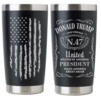 Trump 2024 President Tumbler 20 oz Stainless Steel 2 Sided Laser Engraved MAGA