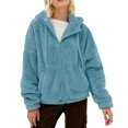 thumbnail image 1 of Chaqueta ligera de lana con capucha para mujer Primavera, moda de otoño e invierno, abrigo de lana, 1 of 5