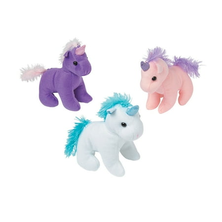 Plush Unicorns - Party Favors - 12 Pieces
