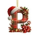 thumbnail image 1 of Adornos Navideños con Monograma Acrílico de 26 Letras y Gorro de Papá Noel | Adornos Colgantes 2D para Árbol de Navidad | Decoración Navideña para El Hogar | Adornos Navideños Multiusos para Chimenea, 1 of 5