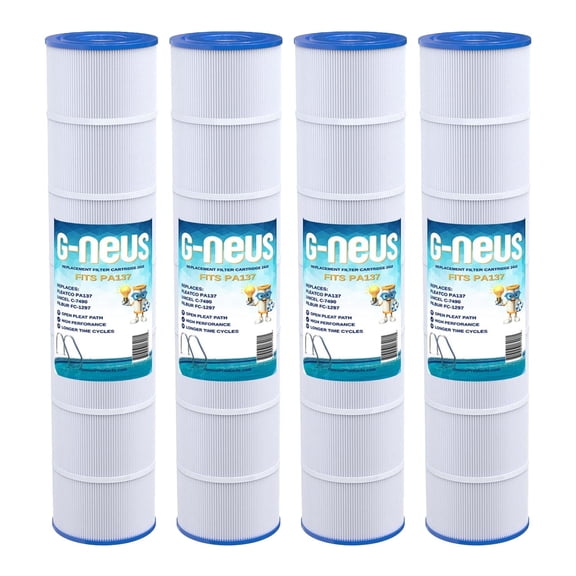 G-NEUS Pool & Spa Filter | Replaces Pleatco PA137, Unicel C-7490, Filbur FC-1297, CX1380-RE | 137 Sq Ft Coverage (x4) | High Performance Replacement Cartridge, 4 Pack