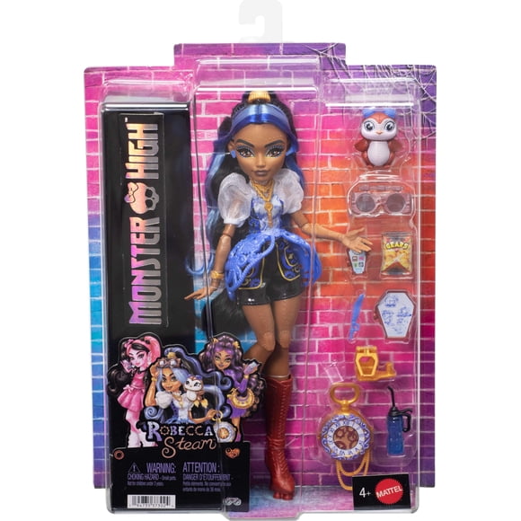 Muñeca Robecca Steam de Monster High con Mascota y Accesorios