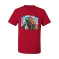 thumbnail image 2 of Wild Bobby Rainbow Painted Manatee Dean Russo Design Animal Lover Men Tee, Red, Small, 2 of 6