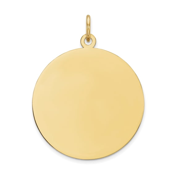 14K Yellow Gold Plain .018 Gauge Circular Engravable Disc Charm (31 X 24) Made In United States xm139/18