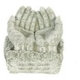 thumbnail image 2 of Solid Rock Stoneworks by His Hands Stone Birdfeeder Statue 6in Tall Marble Tone Color, 2 of 2
