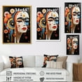 thumbnail image 4 of Designart "Colorful Pop Art Portrait of Twins Woman II" Fashion Canvas Wall Art - Glam Blue Woman Abstract Entryway Wall Art Print, 4 of 6