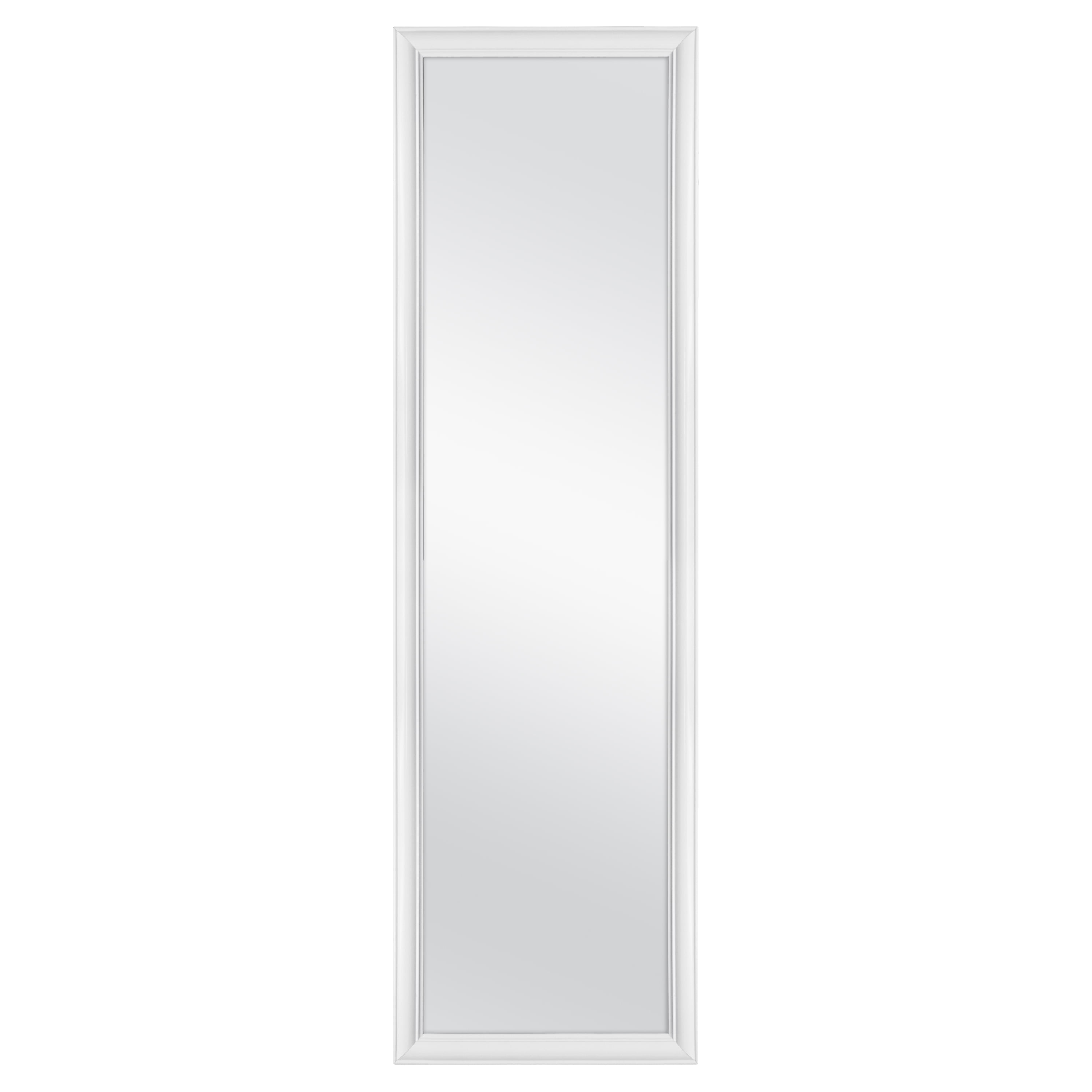 Mainstays Over-The-Door Mirror with Hardware, 14.25X50.25 IN, White