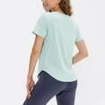 thumbnail image 3 of SWSMCLT Women's Soft T Shirt Short Sleeve Shirt Loose Summer Top Basic Running Cool Crew Neck Gym Yoga Boat Neck Blue 4-6, 3 of 4