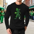 thumbnail image 2 of VBTAPA Men's St. Patrick's Day Waffle Shirts Long Sleeve Crewneck Pullover Big and Tall T-Shirt Loose Workout Casual Graphic Tees Black XXXXXL, 2 of 6