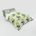 thumbnail image 3 of Ambesonne Floral Bedding Set 3 Pcs, Pastel Wildflower Leaves, Twin XL, Yellow Green Pale Blue, 3 of 3