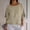 Khaki, variant on Women T Shirts Summer Tops Solid Cotton and Linen Ruffle Pleated Hem Tops Half Sleeve Round Neck Casual Shirt Tops Comfortable Shirts
