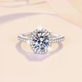 thumbnail image 3 of Moissanite Ring for Women 2 Carat Diamond Engagement Rings 18K White Gold Plated 925 Sterling Silver Moissanite Ring Womens Diamond Rings Diamond Eternity Rings for Women, 3 of 7