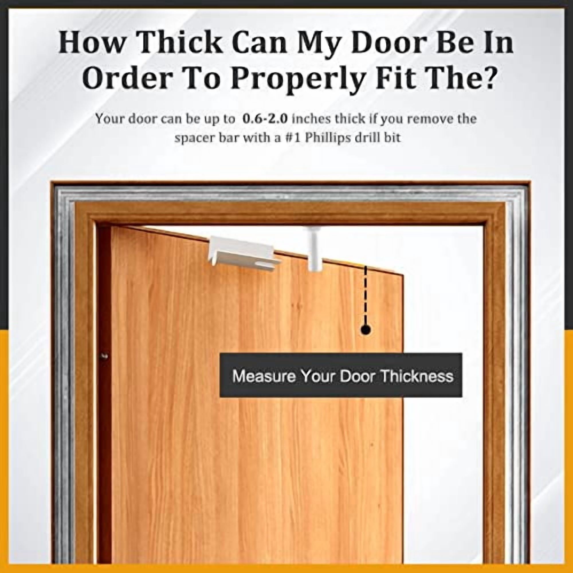 Child Safety Door Top Lock,  Top Door Locks for Kids Safety Made of Durable Metal, Adjustable Child Locks for Door, Door lock kid proof for Childproofing Interior-Exterior Doors