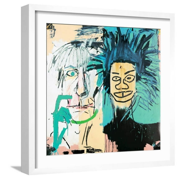 Art.com Dos Cabezas, 1982 Giclee Print by Jean-Michel Basquiat, White Frame Wall Art, 21" x 21"