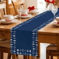 thumbnail image 5 of Rustic Botanical Table Runner 72 Inches, Japanese Herb on Navy Blue Simple Art Bed Runner Dresser Scarves Tabletop for Indoor Outdoor Parties/Ceremony/Banquet, 14" x 72", 5 of 8
