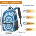 thumbnail image 3 of Blue and White Tie Dye Pattern 17" School Backpacks for Teens,Waterproof Oxford Fabric,S-Shape Padded Straps for School,Travel,Hiking,Camping, 3 of 6