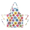 thumbnail image 2 of Pioneer Flower Floral Print Pattern Apron for Women and Men, Cotton Linen Waterproof with Pockets, Adjustable, 33x27 Inch for Kitchen, Gardening, BBQ, Salon, 2 of 6