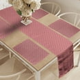 thumbnail image 2 of Ambesonne Abstract Table Runner & Placemats, Geometric and Retro Motifs, Placemat 4 pcs + Runner 16"x72", Pale Ruby Blush, 2 of 2