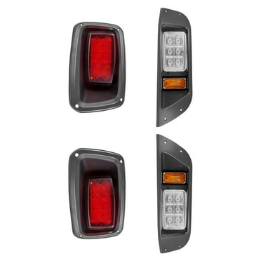 KFFKFF 12V Golf Cart Light Kit, LED Headlights and Taillights with Wiring Harness, Switch, Zip Ties, Durable ABS Housing, Bright Illumination, Water-Resistant and Dustproof, Compatible with Club Car