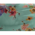thumbnail image 4 of oneOone Georgette Viscose Aquamarine Fabric Flower Watercolor Fabric For Sewing Printed Craft Fabric By The Yard 42 Inch Wide, 4 of 4