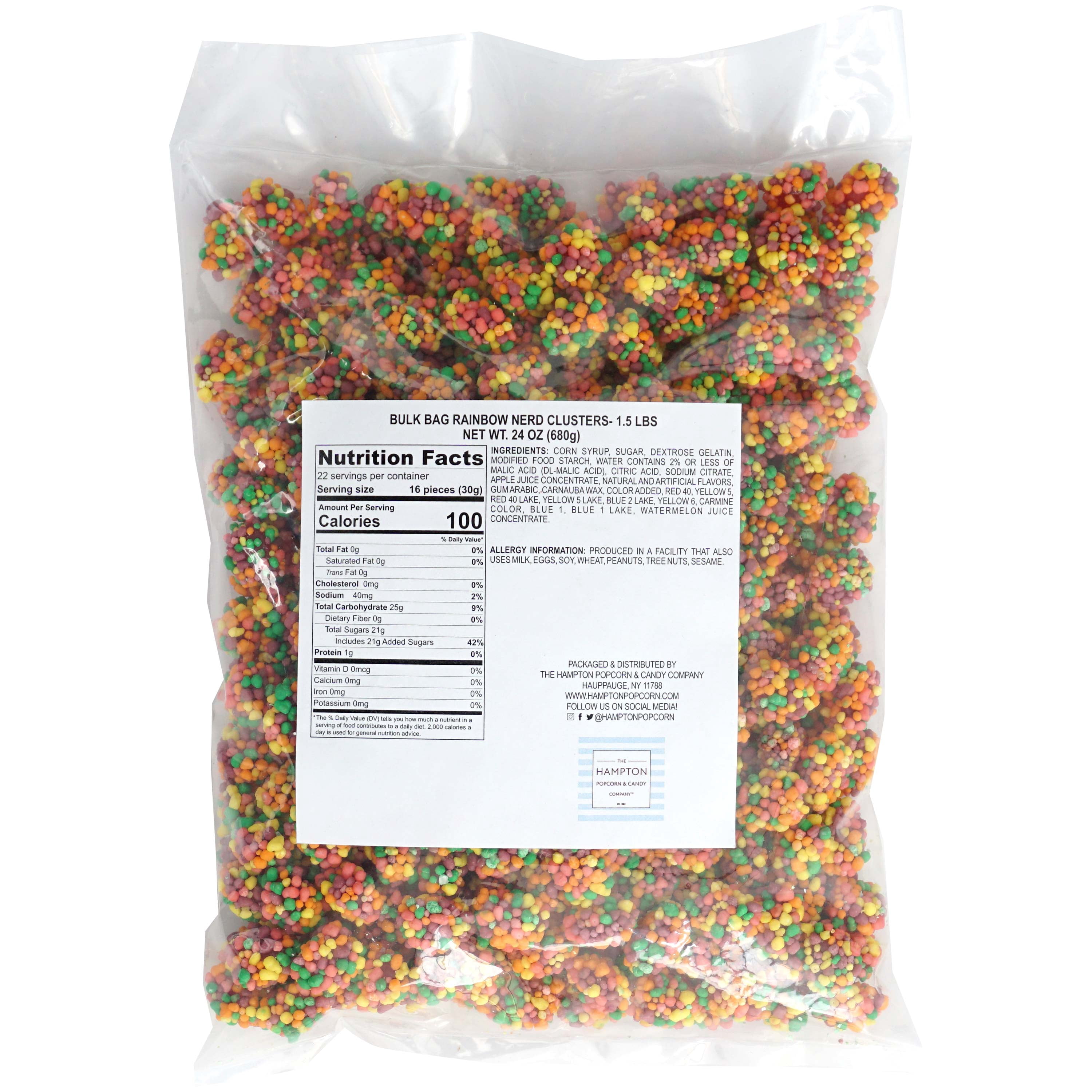 Nerds Gummy Clusters Bulk Bag, 1.5 Pound Bulk Bag, Rainbow Gummy Candy Clusters