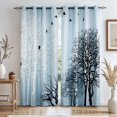 thumbnail image 1 of Cortinas opacas SUBRTEX Floral, 132 x 213 cm, color azul claro, 2 paneles, 1 of 9
