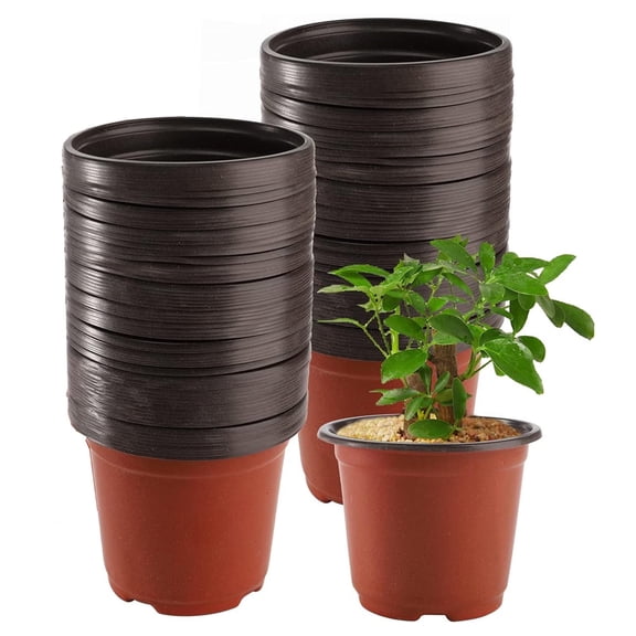 Bexikou 50 Packs 5 Inch Plant Nursery Pots,Plant Flower Pots, Seed Starting Pot,Flower Planting Container for Succulents Seedlings Cuttings Transplanting