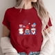 thumbnail image 2 of Camiseta de Cuello de la Tripulación de la Impresión Del Día de la Independencia de las Mujeres, Camiseta Casual Elegante para las Mujeres, 2 of 3
