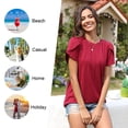 thumbnail image 4 of Camisetas de verano Tops Addtoo para mujer, talla grande, manga corta, 3XL, 4 of 5