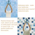 thumbnail image 2 of 1 paquete de soporte de papel higiénico náutico, anillo de papel higiénico náutico montado en la pared industrial con gancho de metal para el hogar, dormitorio, sala de estar, baño (azul) JAMW Sencillez, 2 of 5